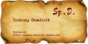 Szécsy Dominik névjegykártya