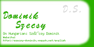 dominik szecsy business card